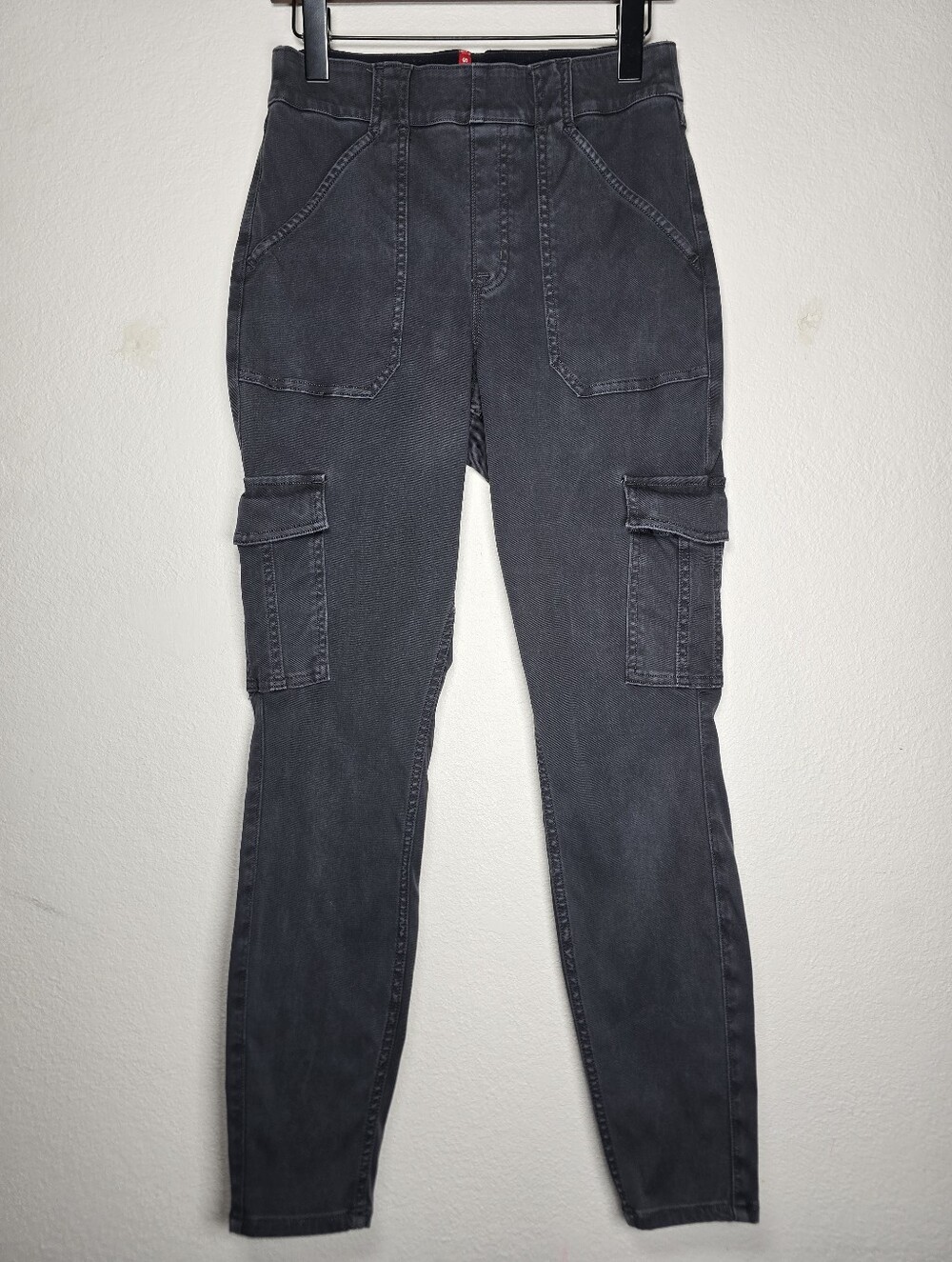 Women's Charcoal Cargo Pants - Slim Utility Style